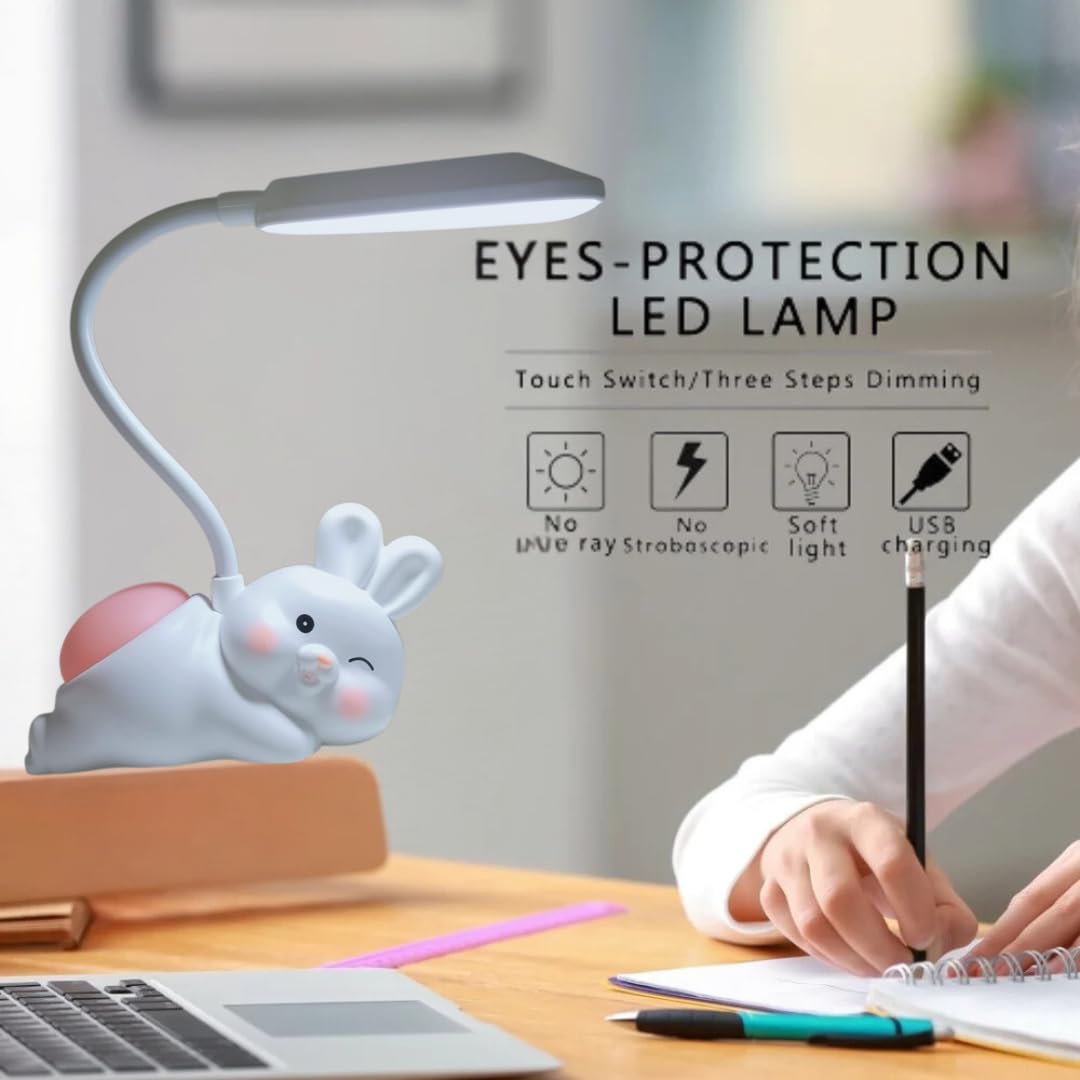 Glanciety USB Rechargeable Rabbit Desk Lamp
