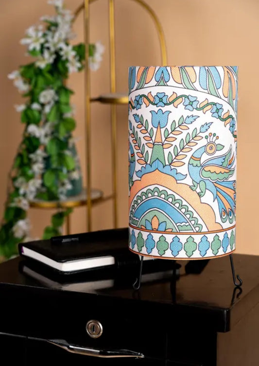 Glanciety Handicraft Table Lamp – Madhubani Art on Fabric Shade