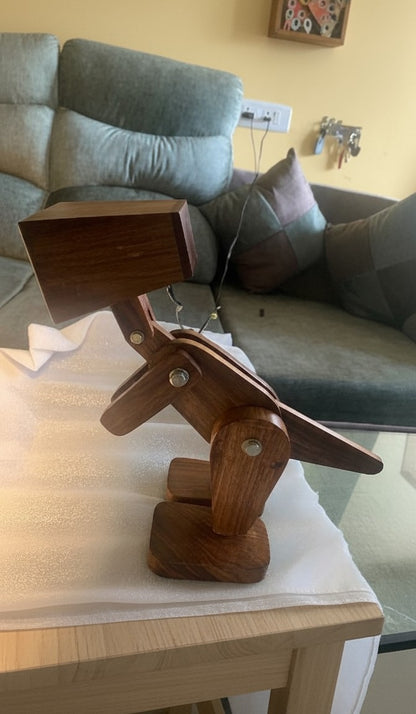 Glanciety Wooden Dog-Shaped Lamp