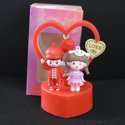 Glanciety Cute Romantic Couple Love Showpiece With Heart Frame