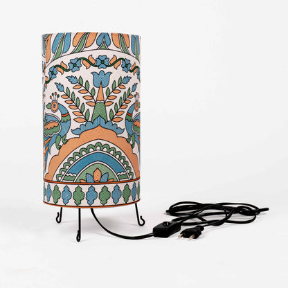 Glanciety Handicraft Table Lamp – Madhubani Art on Fabric Shade