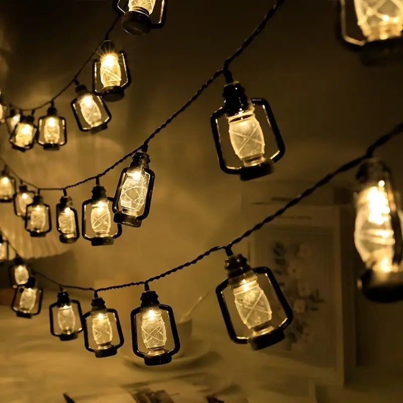 Glanciety Black Lantern String Lights