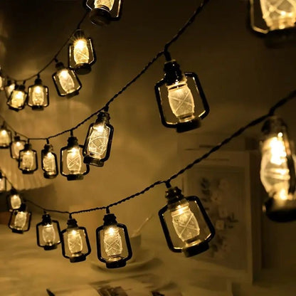 Glanciety Black Lantern String Lights