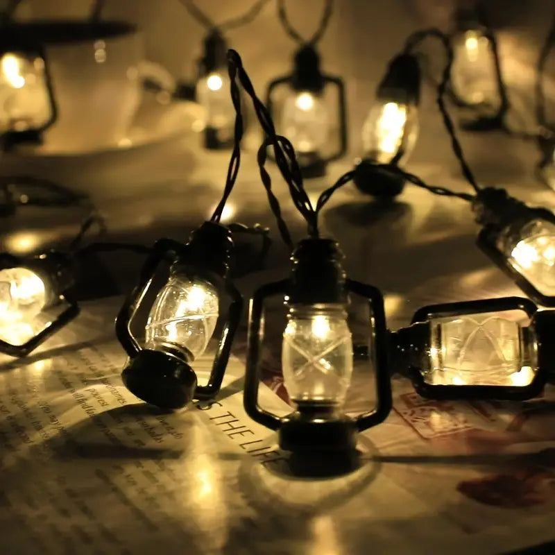 Glanciety Black Lantern String Lights